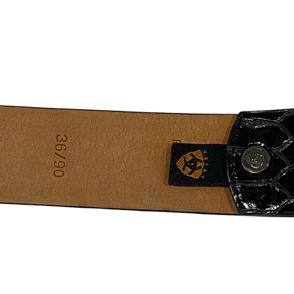 Ariat Black Leather & Rhinestone Silver Buckle Men’s Belt - NWOT - W36